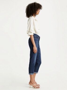 Levi's Indigo Cropped Roll-Cuff Jeans